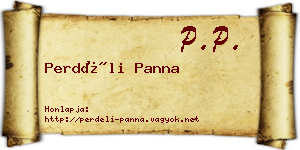Perdéli Panna névjegykártya